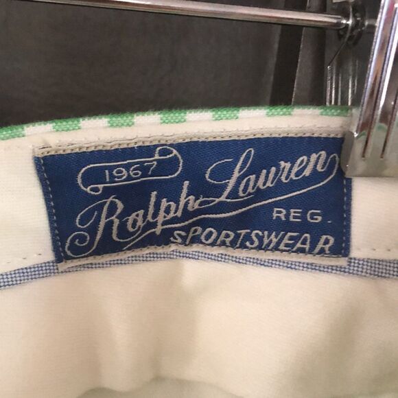 Vintage 1967 Ralph Lauren gingham green Bermuda shorts size 32 - Picture 2 of 9